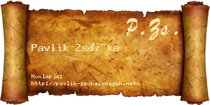 Pavlik Zsóka névjegykártya